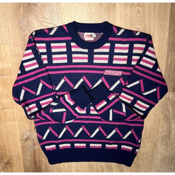 Vintage 1990's Men's SPYDER 100% Wool Active Boulder Ski Sweater Pullover Size M - Picture 2 of 16